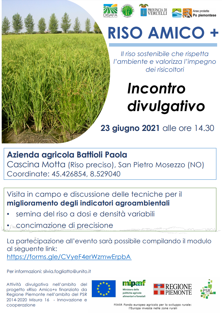 Riso amico+, il riso sostenibile